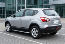 Nissan Qashqai 2010-2014 гг. Боковые Подножки Tayga Grey (2 шт., Алюминий) фото 1