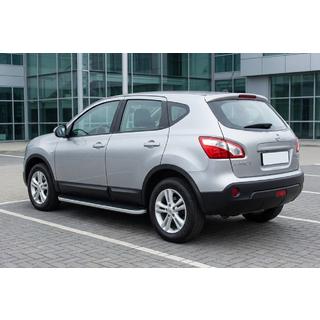 Боковые Подножки Tayga Grey (2 шт., Алюминий) Nissan Qashqai 2010-2014 гг. фото 1