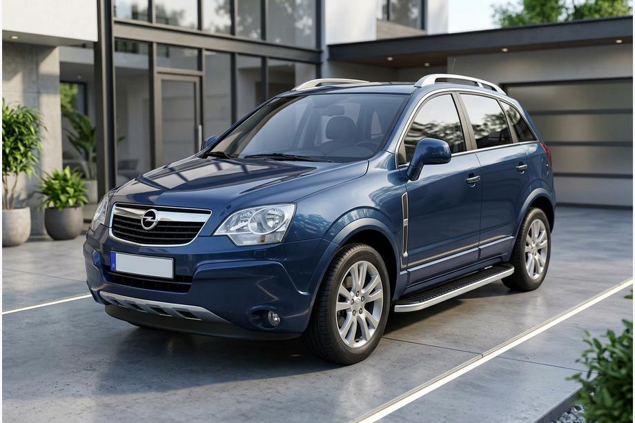 Opel Antara 2006-2017 гг. Боковые Подножки Tayga Grey (2 шт., Алюминий) Image