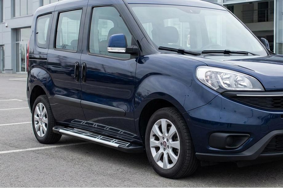 Opel Combo 2012-2018 гг. Боковые Подножки Sunrise (2 шт., Алюминий) Image