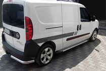 Opel Combo 2012-2018 гг. Боковые Подножки Line (2 шт., Алюминий) фото 1