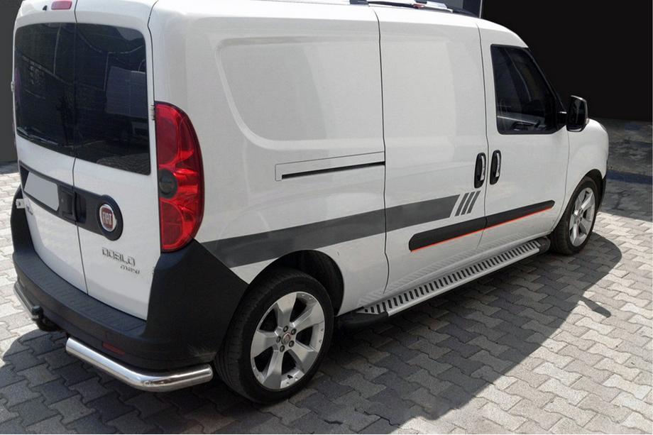 Opel Combo 2012-2018 гг. Боковые Подножки Line (2 шт., Алюминий) Image