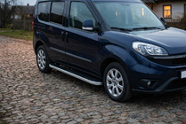 Opel Combo 2012-2018 гг. Боковые Подножки Tayga Grey (2 шт., Алюминий) фото 1