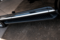 Porsche Cayenne 2003–2010 гг. Боковые Подножки Allmond Black (2 шт., Алюминий) фото 2