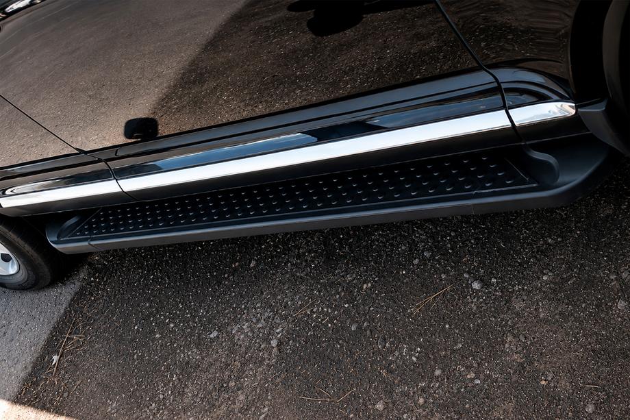 Porsche Cayenne 2003–2010 гг. Боковые Подножки Allmond Black (2 шт., Алюминий) Фото 2