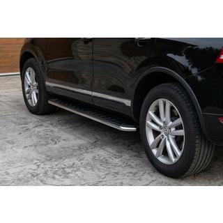 Боковые Подножки Maydos V1 (2 шт., Алюминий и Нержавейка) Porsche Cayenne 2003–2010 гг. фото 1