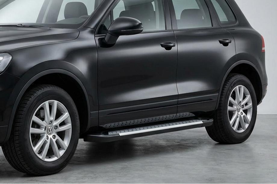 Porsche Cayenne 2003–2010 гг. Боковые пороги Allmond (2 шт., алюминий) Image
