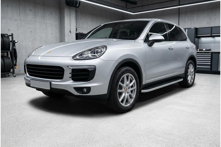 Porsche Cayenne 2010-2017 гг. Боковые Подножки Tayga (2 шт., Алюминий) Image