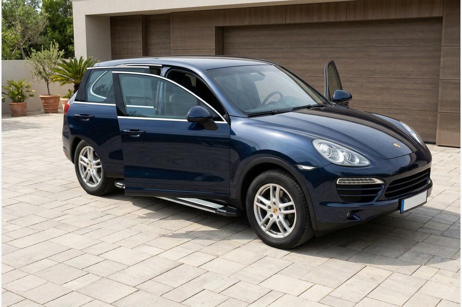 Porsche Cayenne 2010-2017 гг. Боковые Подножки Rainbow (2 шт., Алюминий) Image