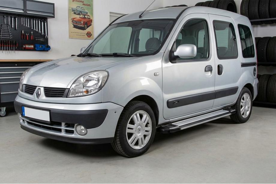 Renault Kangoo 1998-2008 гг. Боковые Подножки Rainbow (2 шт., Алюминий) Image