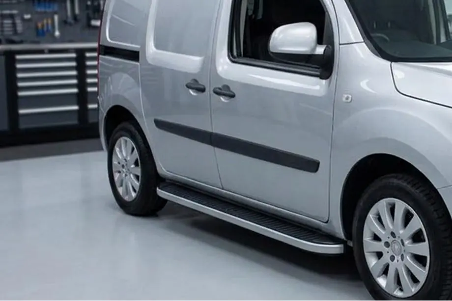 Renault Kangoo 2008–2020 гг. Боковые Подножки Tayga Grey (2 шт., Алюминий) Image