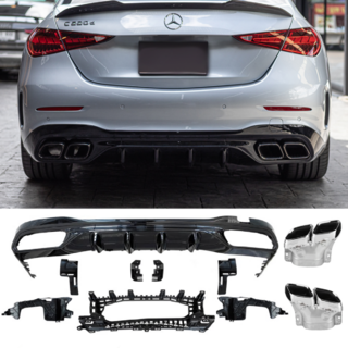 Задний диффузор с насадками на выхлоп (дизайн AMG C63)