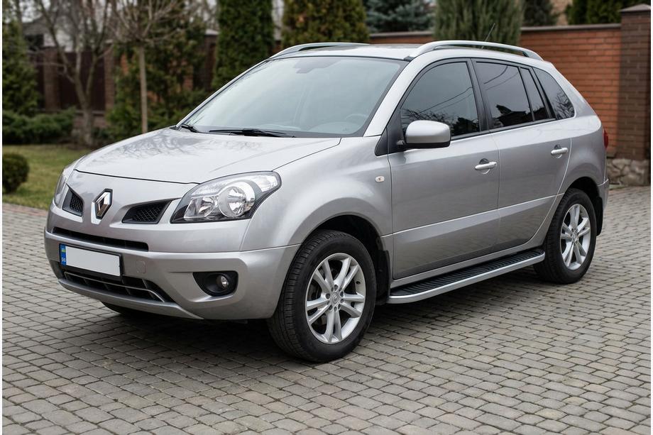 Renault Koleos 2008-2016 гг. Боковые Подножки Tayga Grey (2 шт., Алюминий) Image