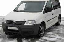 Volkswagen Caddy 2004-2010 гг. Кенгурятник WT004 Black (нерж) фото 1