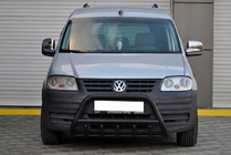 Volkswagen Caddy 2004-2010 гг. Кенгурятник WT003 Black (нерж) фото 1