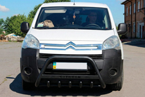 Citroen Berlingo 2008-2018 гг. Кенгурятник WT004 Black (нерж) фото 2