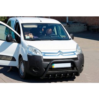 Кенгурятник WT004 Black (нерж) Citroen Berlingo 2008-2018 гг. фото 3