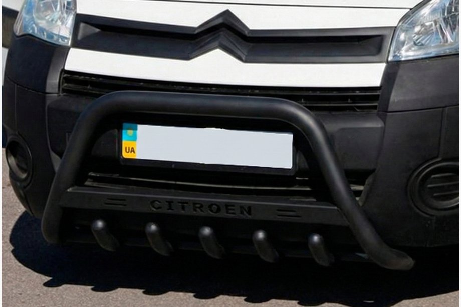Citroen Berlingo 2008-2018 гг. Кенгурятник WT004 Black (нерж) Image