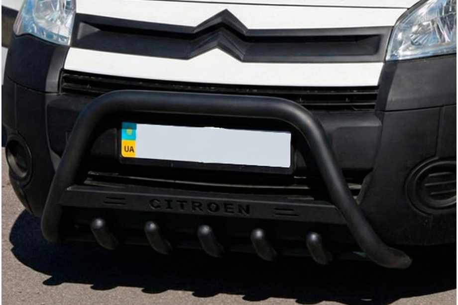 Citroen Berlingo 2008-2018 гг. Кенгурятник WT004 Black (нерж) Image
