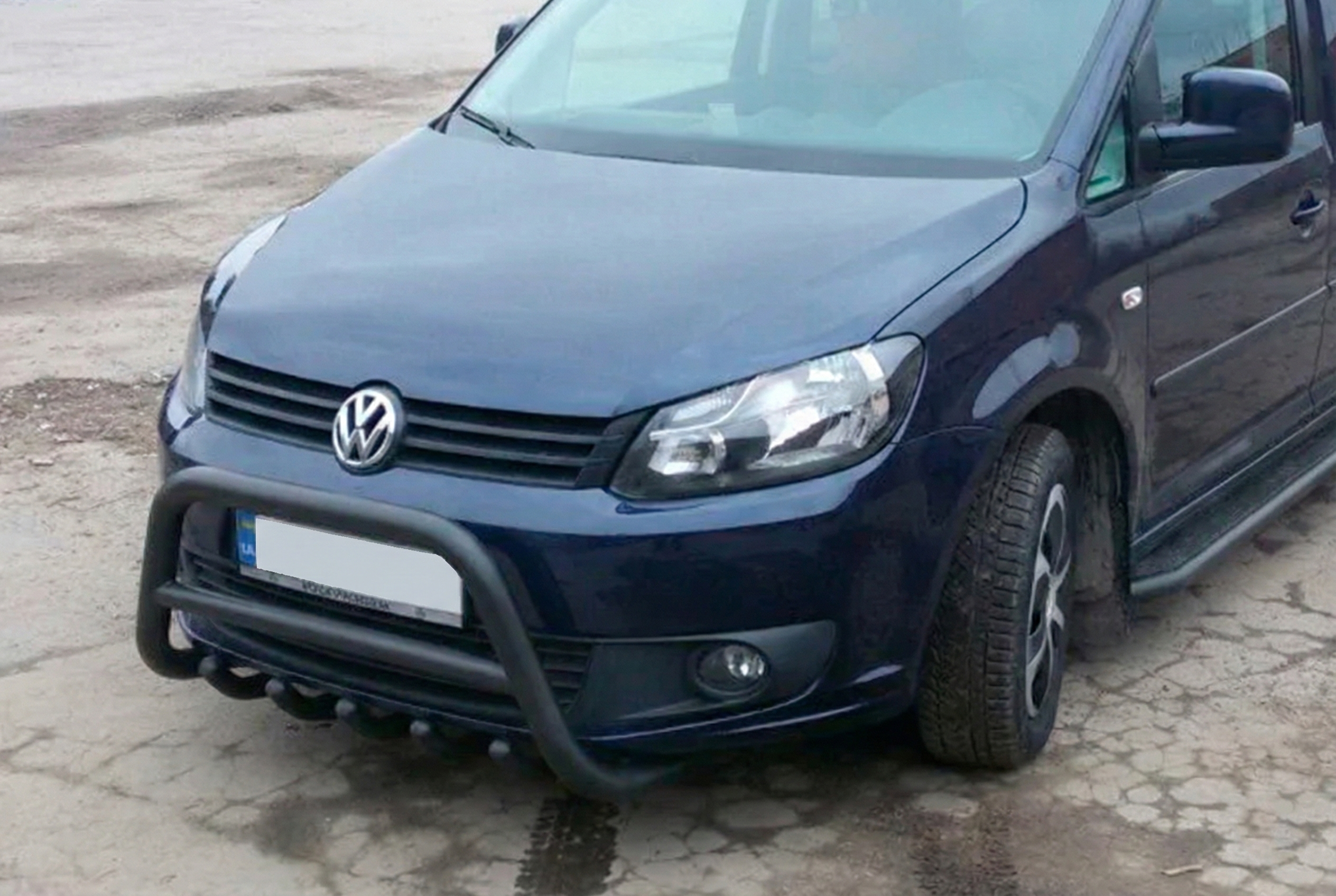 Кенгурятник WT003 Black (нерж) для Volkswagen Caddy 2015-2020 рр - фото 2
