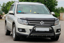 Volkswagen Tiguan 2007-2016 гг. Кенгурятник WT003 Black (нерж) фото 1