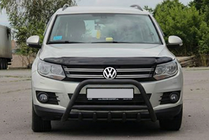 Volkswagen Tiguan 2007-2016 гг. Кенгурятник WT003 Black (нерж) фото 4