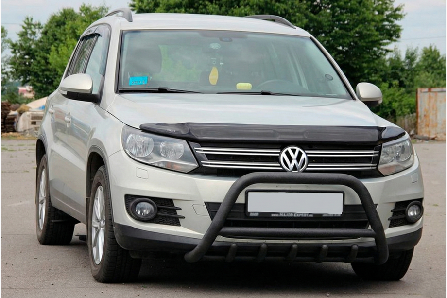 Volkswagen Tiguan 2007-2016 гг. Кенгурятник WT003 Black (нерж) Image
