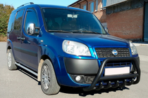 Fiat Doblo I 2005-2010 гг. Кенгурятник WT003 Black (нерж) фото 1