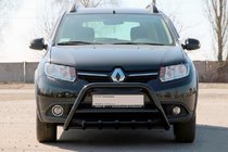 Renault Sandero 2013-2022 гг. Кенгурятник WT003 Black (нерж) фото 2