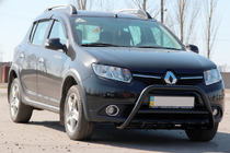 Renault Sandero 2013-2022 гг. Кенгурятник WT003 Black (нерж) фото 3