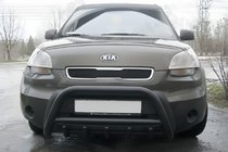 Kia Soul I 2008-2013 гг. Кенгурятник WT003 Black (нерж) фото 1