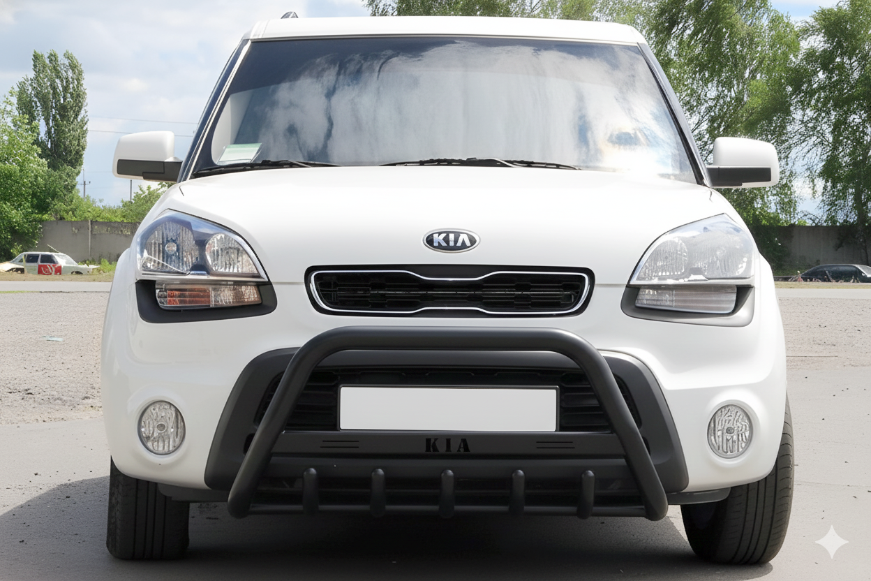Кенгурятник WT004 Black (нерж) для Kia Soul I 2008-2013 рр