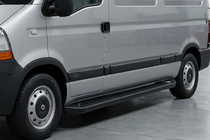 Renault Master 1998-2010 гг. Боковые Подножки Allmond Black (2 шт., Алюминий) фото 1
