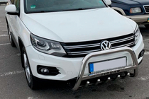Volkswagen Tiguan 2007-2016 гг. Передний силовой бампер WT004 Нержавейка фото 3
