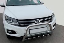 Volkswagen Tiguan 2007-2016 гг. Передний силовой бампер WT004 Нержавейка фото 2