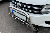 Volkswagen Tiguan 2007-2016 гг. Передний силовой бампер WT004 Нержавейка фото 1