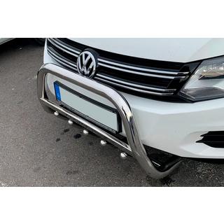 Передний силовой бампер WT004 Нержавейка Volkswagen Tiguan 2007-2016 гг. фото 1