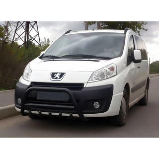 Кенгурятник WT003 Black (нерж) Peugeot Expert 2007-2016 гг. фото 1