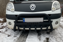 Renault Kangoo 2008–2020 гг. Кенгурятник WT004 Black (нерж) фото 1