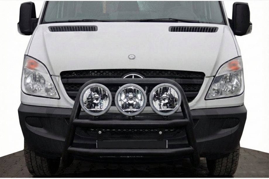 Mercedes Sprinter W906 2006–2018 гг. Кенгурятник высокий WT018 Black (нерж.) Фото 1