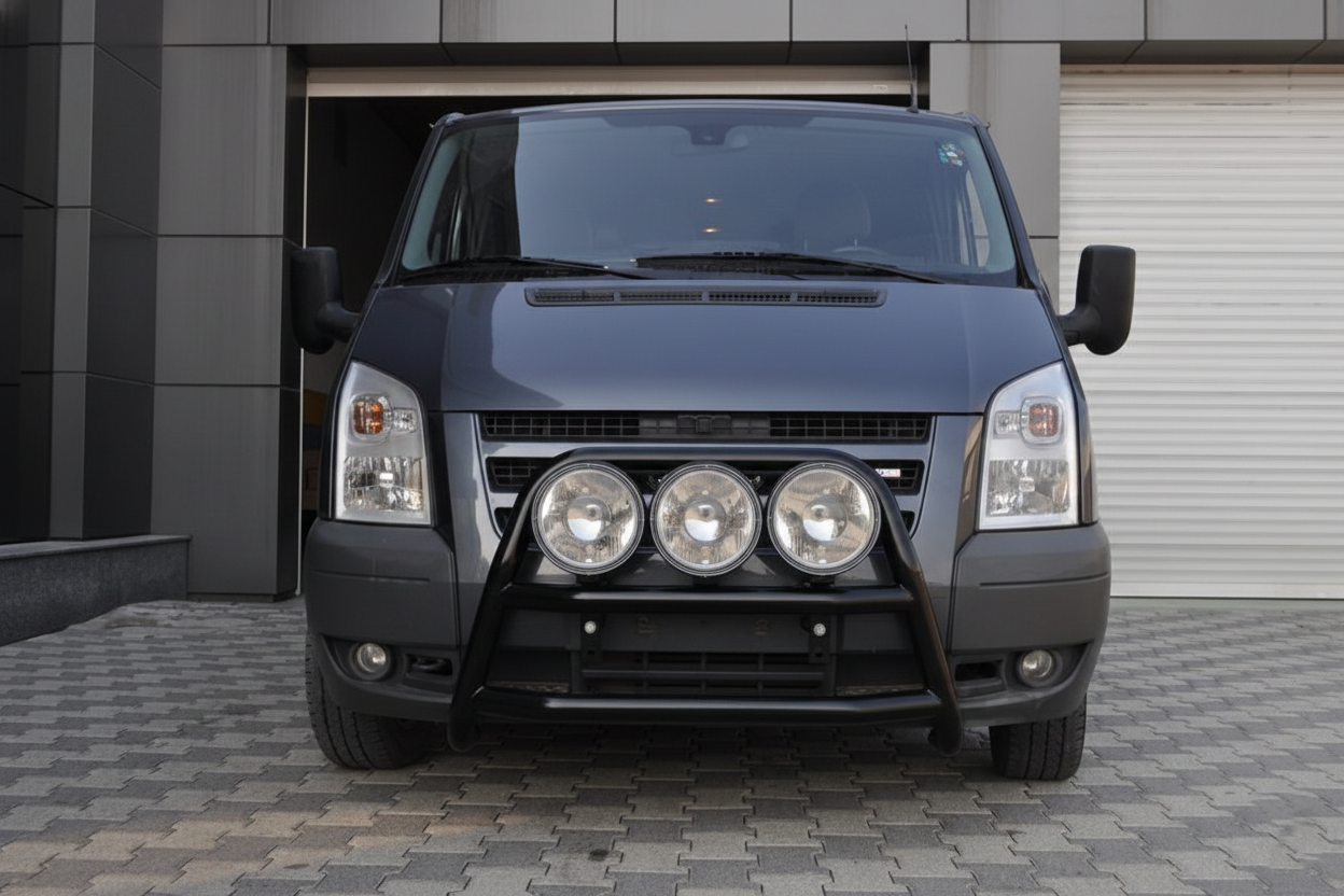 Кенгурятник WT018 Black (2006-2014, нерж.) для Ford Transit рр