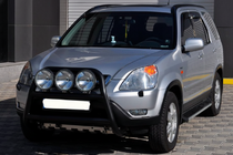 Honda CRV 2001-2006 гг. Кенгурятник WT018 Black (нерж.) фото 3