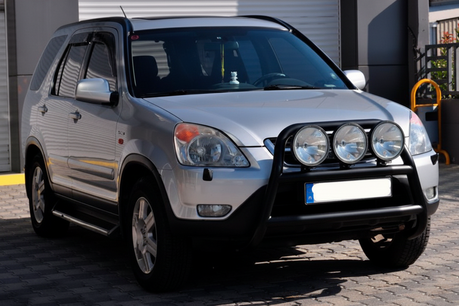 Honda CRV 2001-2006 гг. Кенгурятник WT018 Black (нерж.) Image