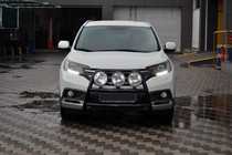 Honda CRV 2012-2016 гг. Передняя защита WT018 Black (нерж.) фото 2