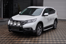 Honda CRV 2012-2016 гг. Передняя защита WT018 Black (нерж.) фото 3