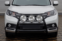 Honda CRV 2012-2016 гг. Передняя защита WT018 Black (нерж.) фото 4