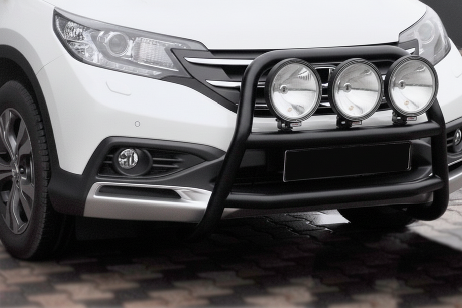 Honda CRV 2012-2016 гг. Передняя защита WT018 Black (нерж.) Image