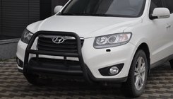 Hyundai Santa Fe 2 2006-2012 гг. Кенгурятник WT018 Black (нерж.) фото 1
