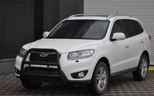 Hyundai Santa Fe 2 2006-2012 гг. Кенгурятник WT018 Black (нерж.) фото 3