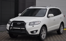 Hyundai Santa Fe 2 2006-2012 гг. Кенгурятник WT018 Black (нерж.) фото 3